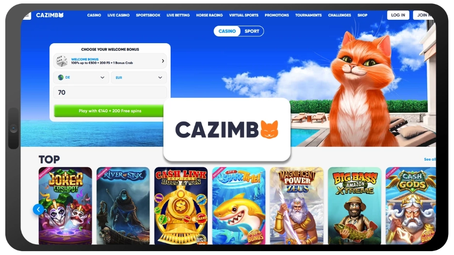 Bonus de bienvenue sur Cazimbo